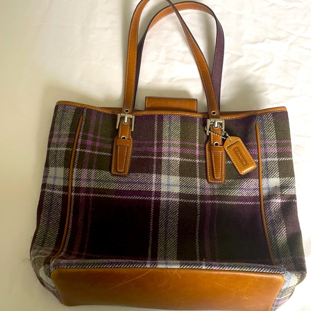 Flannel plaid Coach bag